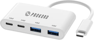 Prokord USB-C & USB-A 4-Port Hub - 10Gbps, USB 3.2 Gen 2 USB Type-C USB 3.2 Gen 2 (3.1 Gen 2) Type-A, USB 3.2 Gen 2 (3.1 Gen 2) Type-C