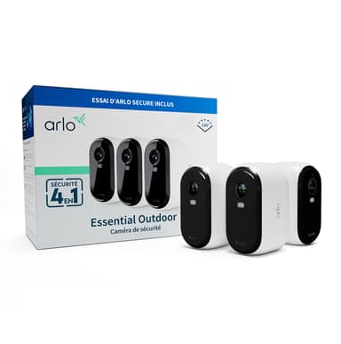 Arlo Essential 2 2K Ulkokamera Valkoinen 3-Pakkaus 
