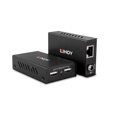 Lindy 43408 AV-forlenger AV-sender og -mottaker Sort 