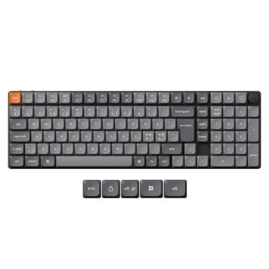 Keychron K17 Max Kablet og trådløst Gateron Low Profile 2.0 Brown Nordisk