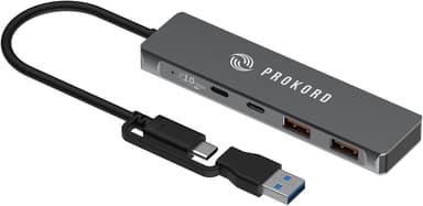 Prokord USB 3.2 Gen 2 Hub – 4x USB-A/USB-C, 10 Gbps, för PC & Mac USB 3.2 Gen 2 (3.1 Gen 2) Type-A, USB 3.2 Gen 2 (3.1 Gen 2) Type-C