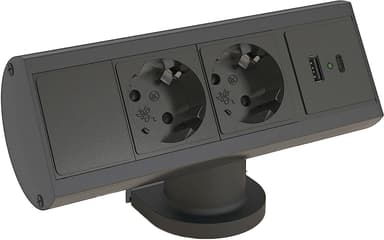 Axessline Desk - 2xEl 1xUSB-A 1xUSB-C Laddning Svart 
