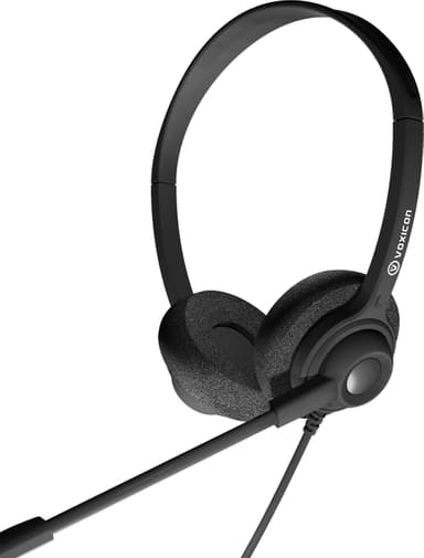 Voxicon VX-U220 DUO USB-C Headset melua vaimentavalla mikrofonilla Teamsiin USB Type-C Musta