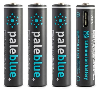 PALE BLUE Uppladdningsbart Batteri AAA 4-Pack USB-C 