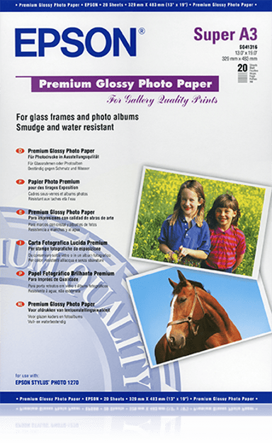 Epson Papper Photo Premium Glossy A3+ 20-Ark 255g 