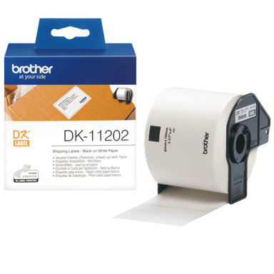 Brother Etikett Papper 62x100mm Svart/Vit 