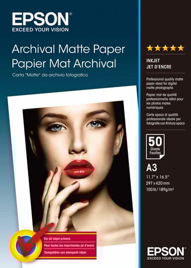 Epson Papper Archival Matt A3 50-ark 192G 