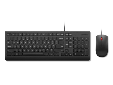 Lenovo Essential Wired Combo (Nordic) näppäimistö Sisältää hiiren Universaali USB Pohjoismainen musta Langallinen Pohjoismainen