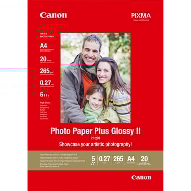 Canon Papper Photo+ Glossy II PP-201 A4 20-Ark 265g 
