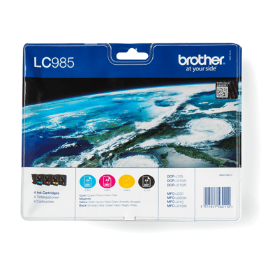 Brother Blekk Kit LC985 (B,C,M,Y) - DCP-J125 