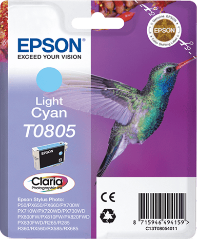 Epson Blæk Ljus Cyan T0805 - R265/360/RX560