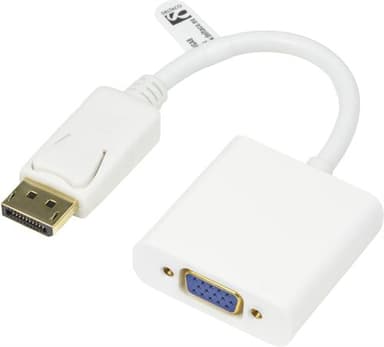Deltaco Adapter 0.2m DisplayPort VGA (D-Sub) Hvit