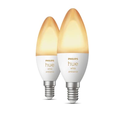 Philips Hue White ambiance Kronljus – E14 smart ljuskälla – (2-pack) 