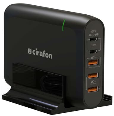 Cirafon Powerstation 96W USB-C+A PD/QC4+ Zwart