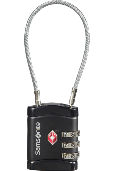 Samsonite Hængelås Kabel Kombination 3 cifre TSA 