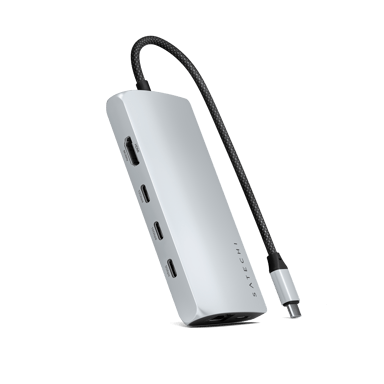 Satechi USB-C Multiport Adapter 8K with Ethernet V3 - Silver USB-C 3.2 Gen 1 (3.1 Gen 1)