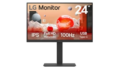 LG 24BA650 computer monitor 60,5 cm (23.8") 1920 x 1080 Pixels Full HD LED Zwart 23.8" 1920 × 1080pixels IPS 16:9 100Hz