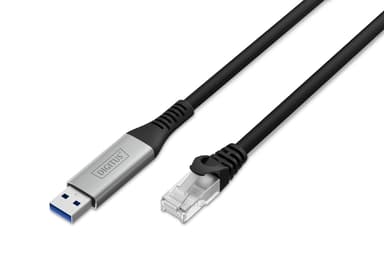 Digitus USB to RJ45 Ethernet Cable Adapter 2M Cat 6A 2m Musta