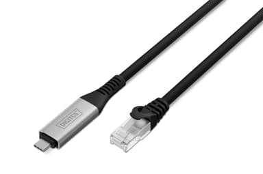 Digitus USB-C to RJ45 Ethernet Cable Adapter 5M Cat 6A 5m Svart