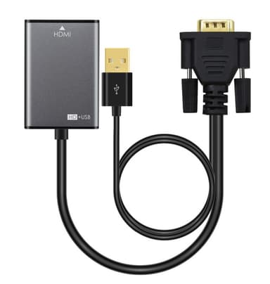 Microconnect Active VGA to HDMI Adapter W USB Power 0.15m VGA (D-Sub) Svart