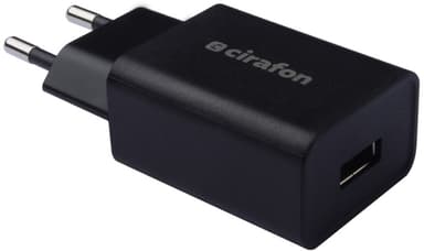 Cirafon Wall Charger 1xUSB 230V 5V 2.4A Black Musta