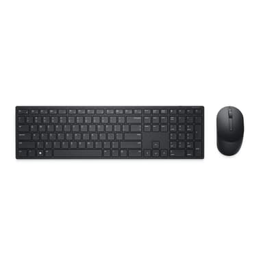 Dell KM5221W tastatur Mus inkludert Kontor RF kabel-fri QWERTY US International Sort Trådløs US International