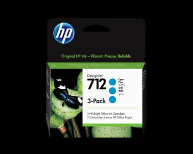 HP Muste Syaani 712 29ml 3-Pack 