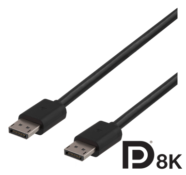 Deltaco DP8K-1020 2m DisplayPort DisplayPort Svart