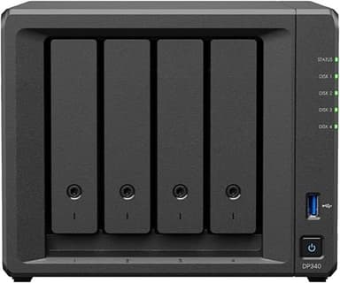 Synology DP340 datalagringsserver NAS Desktop R1600 16 GB 32 TB Harddisk Sort