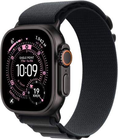 Apple Watch Ultra 3 GPS + Cellular 49mm Black Titanium Case with Black Alpine Loop - Large 