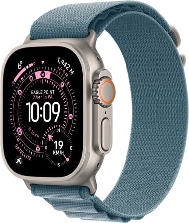 Apple Watch Ultra 3 GPS + Cellular 49mm Natural Titanium Case with Light Blue Alpine Loop - Large 