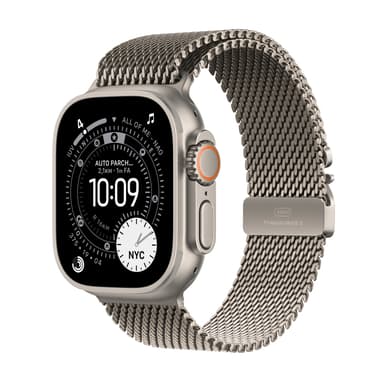 Apple Watch Ultra 3 GPS + Cellular 49mm Natural Titanium Case with Natural Titanium Milanese Loop - Large 