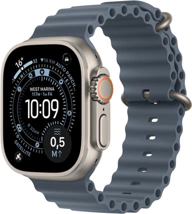 Apple Watch Ultra 3 GPS + Cellular 49mm Natural Titanium Case with Anchor Blue Ocean Band