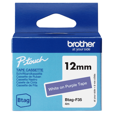 Brother Tape BTag-F35 12mm Vit/Lila 
