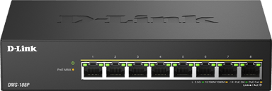 D-Link DMS-108P/E 8-Port 2.5GE Unmanaged PoE Switch 