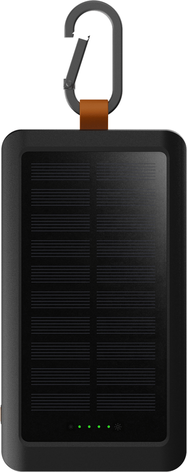 Xtorm GO2 Solar Powerbank 10000mAh + Light 10000mAh Grijs, Oranje, Zwart