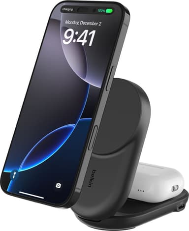 Belkin UltraCharge 25w Qi2 2in1 Magnetic Charger plus 1.5m Sort