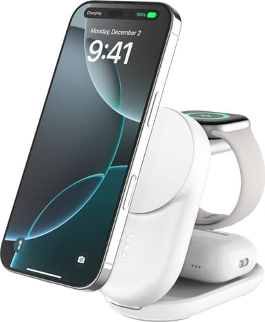 Belkin UltraCharge 25w Qi2 3in1 Magnetic Charger 1.5m Wit