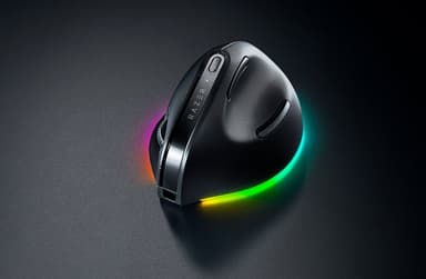 Razer Pro Click V2 Vertical RF Wireless + Bluetooth + USB-C Mus Svart