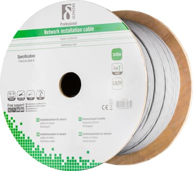 Deltaco Bulk-kaapeli Ei Cat 7 305m Harmaa