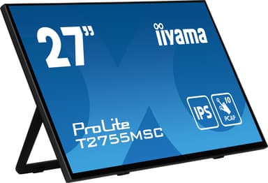 iiyama ProLite T2755MSC-B1 computer monitor 68,6 cm (27") 1920 x 1080 Pixels Full HD LED Touchscreen Tafelblad Zwart 27" 1920 × 1080pixels IPS 16:9 60Hz