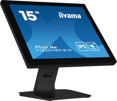 iiyama ProLite T1532MSC-B1S computer monitor 38,1 cm (15") 1024 x 768 Pixels XGA LCD Touchscreen Zwart 15" 1024 × 768pixels TN 4:3