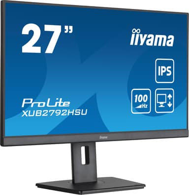 iiyama XUB2792HSU-B6 computer monitor 68,6 cm (27") 1920 x 1080 Pixels Full HD LED Zwart 27" 1920 × 1080pixels IPS 16:9 100Hz