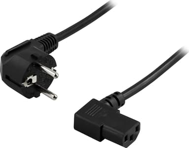 Deltaco DEL-109B-20 strømkabel Sort 0,2 m CEE7/7 IEC C13 0.2m CEE7/7 C13 Svart