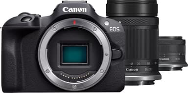 Canon EOS R100 + RF-S 18-45mm f/4.5-6.3 IS STM + RF-S 55-210mm f/5-7.1 IS STM 