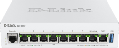 D-Link DBR-600-P/B Kabelruter 2.5 Gigabit Ethernet Hvit 