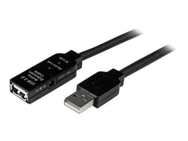 Startech 5m USB 2.0 Active Extension Cable 5m USB A USB A Musta
