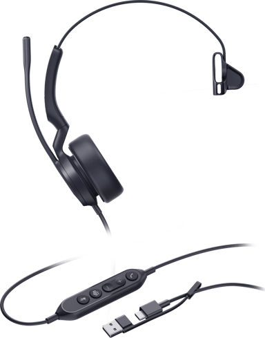 Yealink UH44 Mono USB-A, USB-C Microsoft Teams Svart