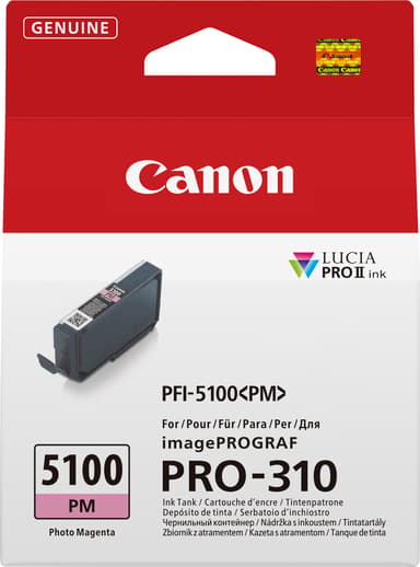 Canon Blæk, Foto Magenta, PFI-5100PM