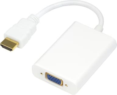 Deltaco Adapter HDMI VGA Hvid